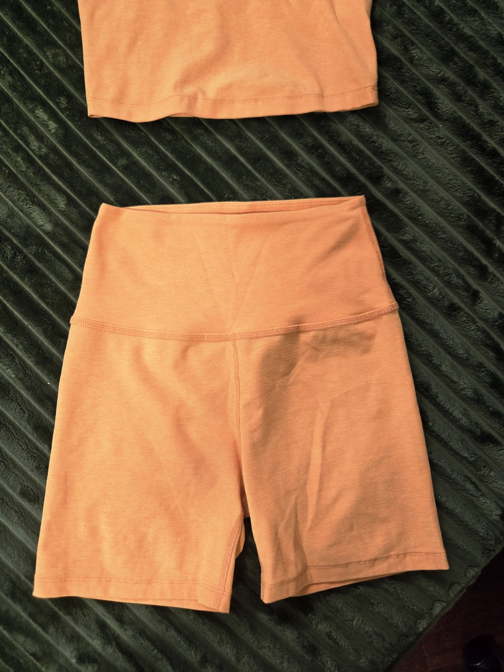 Sunset Yellow Athletic Crop Top & High-Waist Bike Shorts Set - Picture 6 of 7